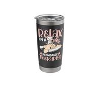 Licensed Massage Therapist Therapy Cat Pun Relax I'm A Stainless Steel Insulated Tumbler