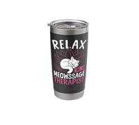 Licensed Massage Therapist Therapy Cat Pun Relax I'm A Stainless Steel Insulated Tumbler