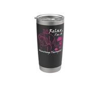 Licensed Massage Therapist Therapy Cat Pun Relax I'm A Stainless Steel Insulated Tumbler