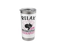 Licensed Massage Therapist Therapy Cat Pun Relax I'm A Stainless Steel Insulated Tumbler