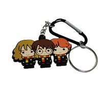 Licensed Primark Harry Potter Travel Dangle Clip Keyring Bag Charm Gift (1x Harry-Ron-Hermione)