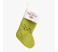 licensed primark - The Grinch christmas stocking - naughty list - whoville - green faux fur - reversible - I'm on the nice list