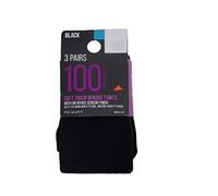 Licensed Primark Women's Black Tights 3 Pairs 100 Denier Soft Touch Opaque Tights With Lycra (Black, 100 Denier, s)