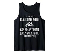 Licensed Real Estate Agent Ask Me Anything House Key Graphic Tank Top