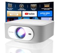 [Licensed] Smart Projector with Built-in Apps, WiFi Bluetooth, 1080P Native 4K Mini Projector, 400 ANSI Lumens, Auto Keystone/Electric Focus, Android 13 NTV, Outdoor Film Projector