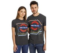 Licensed TFL103C Unisex Artistic Mind The Gap T Shirt Charcoal - Official London Underground Tee | Soft 180 GSM Jersey | Sizes XS-2XL (L)