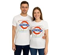 Licensed TFL103C Unisex Artistic Mind The Gap T Shirt White - Official London Underground Tee | Soft 180 GSM Jersey | Sizes XS-2XL (L)