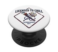 Licensed To Chill Funny HVAC Technician Refrigeration Humor PopSockets Adhesive PopGrip