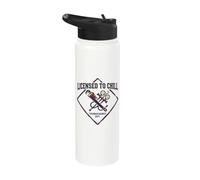Licensed to Chill Funny HVAC Technician Refrigeration Humor Stainless Steel Insulated Water Bottle
