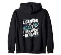 Licensed To Heal Therapist Believer Christian Zip Hoodie