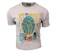 Licensed Unisex Harry Potter Quiditch t-Shirt with Let The Game Begin Grey XS to 2XL (UK, Alpha, M, Regular, Regular, Grey)