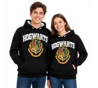 Licensed Unisex Kids Harry Potter Hogwarts Hoodie - Official Hogwarts Crest Sweatshirt with Raised Puff Print & Sleeve Detail - Ages 1 to 13 Years, Black (UK, Age, 3 Years, 4 Years)
