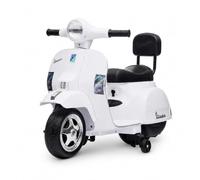 Licensed Vespa Kids Electric Scooter, 6V 4-Wheel Toddler Ride on Motorcycle | Retro Vintage Ride-on Toy with Anti-Rollover Training Wheels, Headlight & Backrest, PP Body for Kids 3-7 Years Old