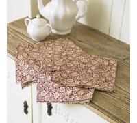 Licensed William Morris Mallow Wine Floral 100% Cotton Napkins/Serviettes