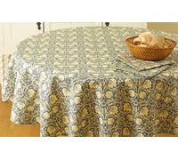 Licensed William Morris Pimpernel Cream 147cm Round Cotton Floral Tablecloth