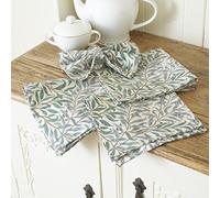 Licensed William Morris Willow Bough Green Pack of 4 100% Cotton Floral Napkins