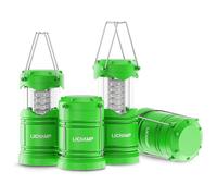 Lichamp 4 Pack LED Camping Lanterns, Battery Powered Camping Lights LED Super Bright Collapsible Flashlight Portable Emergency Supplies Kit, A4DG