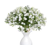 Lichamp 40PCS Decorative Artificial Flowers, 1200 Baby’s Breath Fake Flower Buds, Artificial Gypsophila Bouquet, Stems in Bendable Iron Wire, White Bouquet for Wedding Party Bedroom Decor