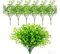 Lichamp 6 Bunches Artificial Plants Grass Indoor Outdoor for Room Decor UV Resistant Green Leaves Fake Plants for Bedroom Accessories Wedding Party Garden Decor Greenery Flowers Arrangement