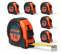 Lichamp 6 Pack Tape Measuring 16FT x 3/4 inch, Orange