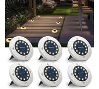 Lichamp 6PCS Solar Lights Outdoor Garden,Solar Ground Lights,Ip65 Waterproof Garden Light Ground Lighting Decorative,Compatilble with Pathway, Patio, Yard, Lawn, Landscape (Warm White)