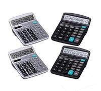 LICHAMP Desk Calculators with Big Buttons and Large Display, Office Desktop Calculator Basic 12 Digit with Solar Power and AA Battery (Included), 4 Bulk Pack