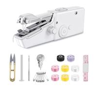 Lichamp Handheld Sewing Machine Mini Portable Electric Sewing Machines with Accessories for Beginners, Suitable for Quick Stitching,Home,Travel and DIY White