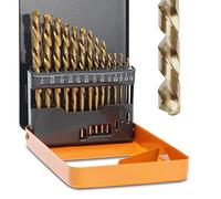Lichamp Left Hand Drill Bit Set for Metal Sheet, 13-Piece Genuine M2 HSS Twist Reverse Drill Bits, 13 Sizes from 1/16 to 1/4 inches