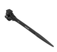 Lichamp Spud Ratchet Wrench with Hammer Head, 3/8" x 1/2" Drive Dual Head Construction Ratcheting Wrench, Podger Scaffold Wrench 12.4-Inch, Black