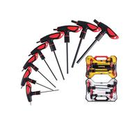 Lichamp T Handle Allen Wrench Set Metric, 8 Piece Heavy Duty Standard Long Tee Handle Allen Hex Key Set, 2-10mm