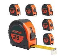 LICHAMP Tape Measure 25 ft, 6 Pack Bulk Easy Read Measuring Tape Retractable with Fractions 1/8, Measurement Tape 25-Foot by 1-Inch
