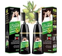 LICHEN PROFESSIONAL Hair Color Shampoo with Comb Applicator 200ml (Dark Brown)