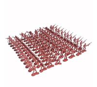 LICHENGTAI 100 Pcs Army Men Figures 4.5cm Plastic Small Soldiers Military Soldier Playset Mini Models Toy Accessories Gifts for Kids Age 3+, Red (HJJM-10-DLW-002327511#03)