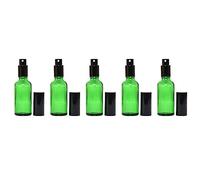 LICHENGTAI 5 Pcs Spray Bottles 50ml Green Glass Spray Bottles Mini Fine Mist Spray Mini Fine Mist Atomizer for Essential Oils, Cleansing & Aromatherapy