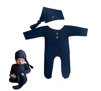 LICHENGTAI Baby Photography Prop Outfits, 2 Pcs Newborn Photoshoot Costumes Set Knitted Romper Clothes Outfits with Hat Baby Photo Photography Prop Accessories for 0-6 Months Boys Girls