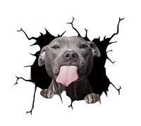 LICHENGTAI Dog Car Stickers, 4PCS Car Crack Decals Car Sticker Window Clings Decorations, Realistic Dog 3D Car Crack Decal for Dogs Lover, Funny Pitbull Dachshund Husky Bulldog Crack Car Sticker