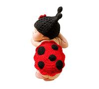 LICHENGTAI Newborn Baby Photoshoot Costume Photo Cartoon Beetle Photography Costume Props Knit Hat and Crochet Clothes Outfits Clothing Set Outfit Costume for Baby 0-3 Months