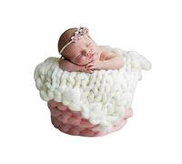 LICHENGTAI Newborn Photography Knitted Blanket, Baby Photography Newborn Photo Mat Soft Knitted Blanket Photo Shooting Props Baby Photo Newborn Photo Props Kids Blanket Carpet