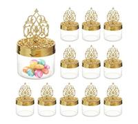 LICHENGTAI Western Candy Jar 12 Pcs Candy Decorative Glass Container Candy Jar Storage Jar Plastic Candy Jar Storage Container with Crown Lid for Weddings and Banquets