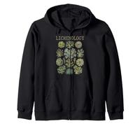 Lichenology Botanical Lichen Species Naturalist Illustration Zip Hoodie