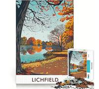 Lichfield City 1000 Piece Jigsaw Puzzle for Teenagers Decompress Tight Connection Fun Challenge Art Display (38x26cm)