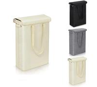 Lichi 45L Slim Laundry Basket with Lid, Portable Foldable Laundry Bin with Sturdy Handles, Large Capacity Washing Baskets for Dirty Clothes, Suitable for Home and Dormitory Laundry Storage (Beige)