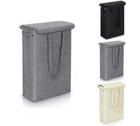 Lichi 45L Slim Laundry Basket with Lid, Portable Foldable Laundry Bin with Sturdy Handles, Large Capacity Washing Baskets for Dirty Clothes, Suitable for Home and Dormitory Laundry Storage(Grey)