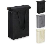 Lichi 45L Slim Laundry Basket with Lid, Portable Foldable Laundry Bin with Sturdy Handles, Large Capacity Washing Baskets for Dirty Clothes, Suitable for Home and Dormitory Laundry Storage (Black)