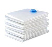 Lichi 5 Pcs Vacuum Storage Bags for Clothes, Duvets, Quilts, Pillows, Bedding, Reusable Space Saving Vacuum Bags with Double-Zip Seal and Leak Valve(130 * 100)