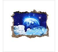 Lichi Blue Space Galaxy Planet View Scenery Wall Sticker Decal Universe - Starry