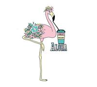Lichi Pink Flower Flamingo Sweet Dream Wall Sticker Decal for home Decor