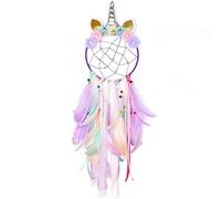 Lichi Unicorn Dream Catcher Lovely Wall Decor Feather Hanging Purple