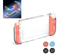 LICHIFIT Protective Case for Nintendo Switch 2 2025 Split Cover Shell Skin, 2 Handle Case for Joy-Con 2 L&R + Transparent PC Console Back Cover Frame + 4 Joystick Caps