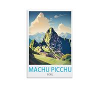LICHNWW Machu Picchu Peru Vintage Travel Posters 16x24inch(40x60cm) Canvas Print for Living Room, Bedroom, Dorm, Home, Office Wall Decoration